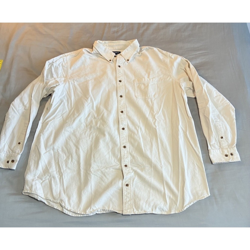 Croft And Barrow Men's Shirt 3XL Cream‎ Button Down Classic Preppy Grandpacore